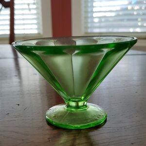 Vtg Federal Depression Green Glass Sherbet Dessert Dish